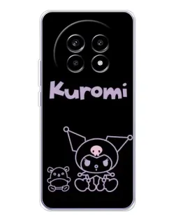 Чехол для Realme 13 Pro Plus с картинкой «Kuromi — черный минимализм» Чехол для Realme 13 Pro Plus с картинкой «Kuromi — черный минимализм»