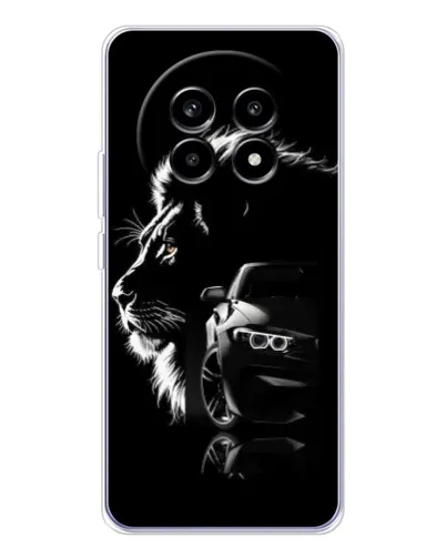 Чехол для Realme 13 Pro Plus с картинкой «BMW и лев» Чехол для Realme 13 Pro Plus с картинкой «BMW и лев»