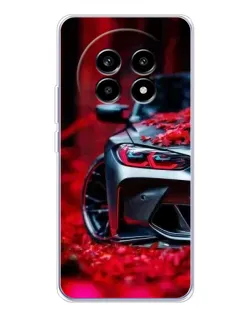 Чехол для Realme 13 Pro Plus с картинкой «Спортивная BMW и цветы»