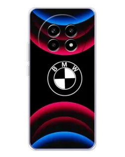 Чехол для Realme 13 Pro Plus с картинкой «Логотип BMW и неоновые дуги»