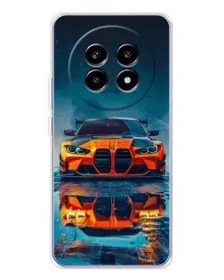 Чехол для Realme 13 Pro Plus с картинкой «BMW — золотая эмблема»