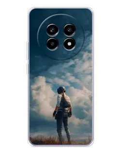 Чехол для Realme 13 Pro Plus с картинкой «Герой PUBG на скале»