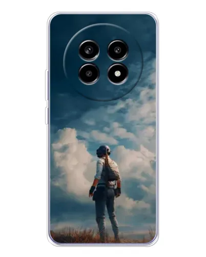 Чехол для Realme 13 Pro Plus с картинкой «Герой PUBG на скале»