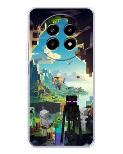 Чехол для Realme 13 Pro Plus с картинкой «Эндермен в лесу»