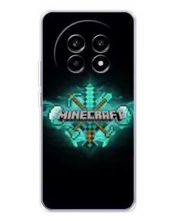Чехол для Realme 13 Pro Plus с картинкой «Minecraft Diamond лого»