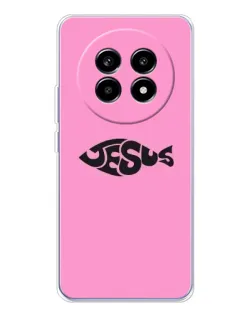 Чехол для Realme 13 Pro Plus с картинкой «Розовый символ  Jesus»