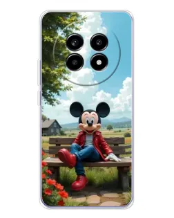 Чехол для Realme 13 Pro Plus с картинкой «Микки на скамейке»