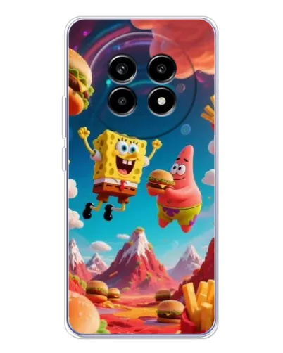 Чехол для Realme 13 Pro Plus с картинкой «Космический фастфуд»