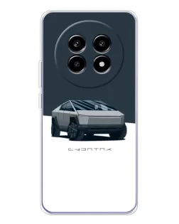 Чехол для Realme 13 Pro Plus с картинкой «Серебристый Cybertruck Tesla»