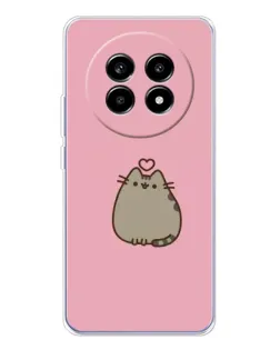 Чехол для Realme 13 Pro Plus с картинкой «Pusheen сердце»
