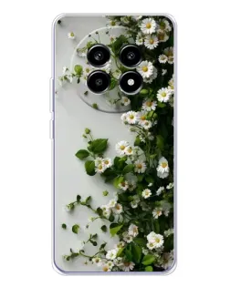 Чехол для Realme 13 Pro Plus с картинкой «Ветка мелких белых цветов»