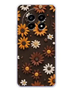 Чехол для Realme 13 Pro Plus с картинкой «Узор из маленьких подсолнухов»