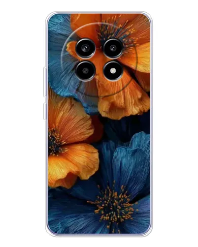 Чехол для Realme 13 Pro Plus с картинкой «Яркая сине-оранжевая флора» Чехол для Realme 13 Pro Plus с картинкой «Яркая сине-оранжевая флора»
