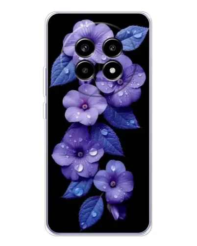 Чехол для Realme 13 Pro Plus с картинкой «Фиолетовые цветы с росою»