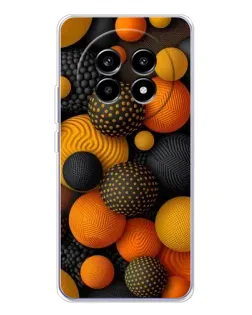 Чехол для Realme 13 Pro Plus с картинкой «Объемные оранжевые сферы»