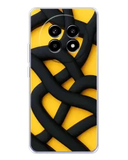 Чехол для Realme 13 Pro Plus с картинкой «Черное желтое переплетение»