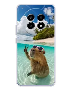 Чехол для Realme 13 Pro Plus с картинкой «Капибара на море» Чехол для Realme 13 Pro Plus с картинкой «Капибара на море»