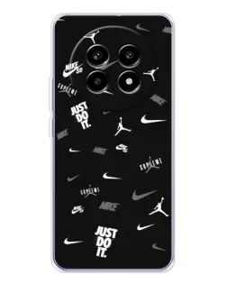 Чехол для Realme 13 Pro с картинкой «Nike Black Pattern»