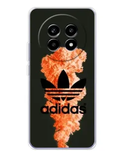 Чехол для Realme 13 Pro с картинкой «Оранжевый дым Adidas»