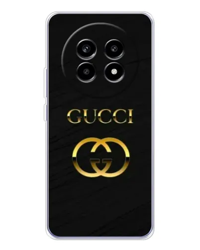 Чехол для Realme 13 Pro с картинкой «Золотой логотип Gucci»