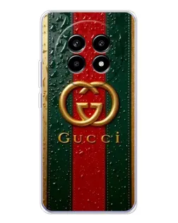 Чохол для Realme 13 Pro з картинкою «Gucci — фірмова смуга та золото» Чохол для Realme 13 Pro з картинкою «Gucci — фірмова смуга та золото»