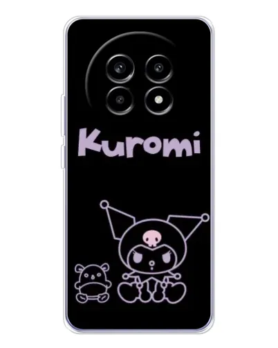 Чехол для Realme 13 Pro с картинкой «Kuromi — черный минимализм»