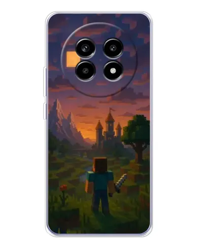 Чехол для Realme 13 Pro с картинкой «Стив у башни» Чехол для Realme 13 Pro с картинкой «Стив у башни»