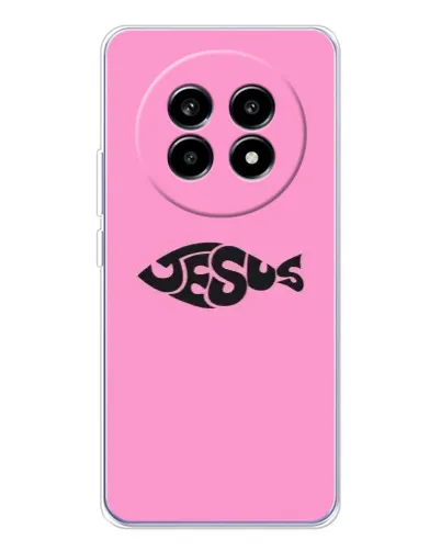 Чехол для Realme 13 Pro с картинкой «Розовый символ Jesus» Чехол для Realme 13 Pro с картинкой «Розовый символ Jesus»