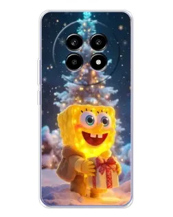 Чехол для Realme 13 Pro с картинкой «Рождественский Спанч Боб»