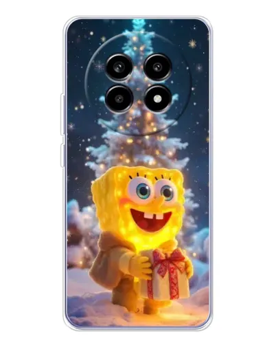 Чехол для Realme 13 Pro с картинкой «Рождественский Спанч Боб»