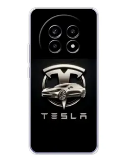Чохол для Realme 13 Pro з картинкою «Tesla — срібне авто»