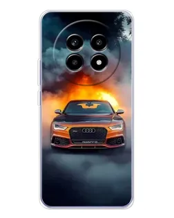 Чехол для Realme 13 Pro с картинкой «Audi в огненном дыму»