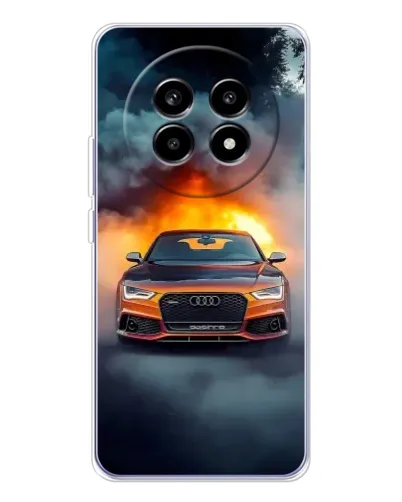 Чехол для Realme 13 Pro с картинкой «Audi в огненном дыму»
