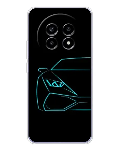 Чехол для Realme 13 Pro с картинкой «Голубой силуэт Lamborghini»