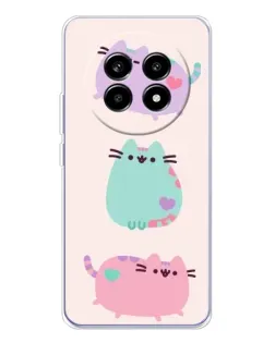 Чехол для Realme 13 Pro с картинкой «Pusheen трио»