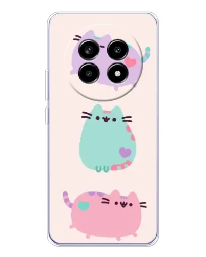 Чехол для Realme 13 Pro с картинкой «Pusheen трио»