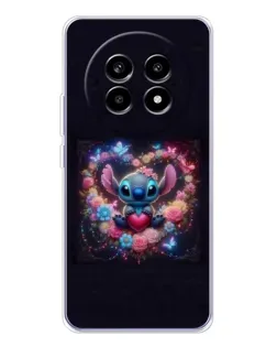 Чехол для Realme 13 Pro с картинкой «Stitch в цветах»