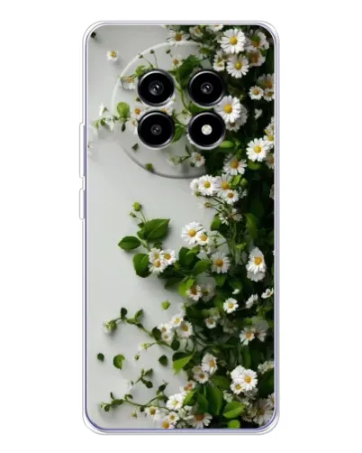 Чехол для Realme 13 Pro с картинкой «Ветка мелких белых цветов»