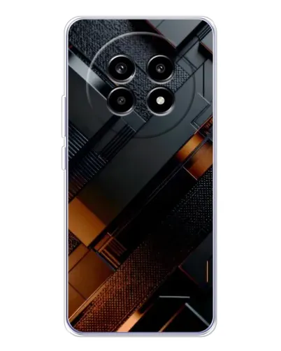 Чехол для Realme 13 Pro с картинкой «Черные геометрические блоки»