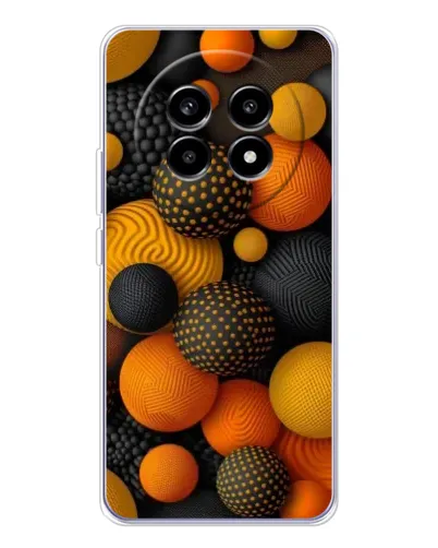Чехол для Realme 13 Pro с картинкой «Объемные оранжевые сферы»