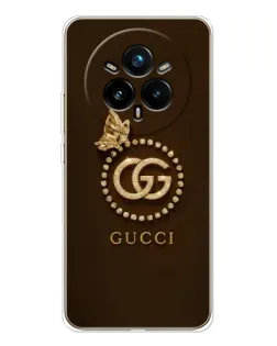 Чехол для Realme 14 Pro 5G с картинкой «Gucci — золотая бабочка»