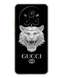 Чехол для Realme 14 Pro 5G с картинкой «Gucci — серебряный лев»