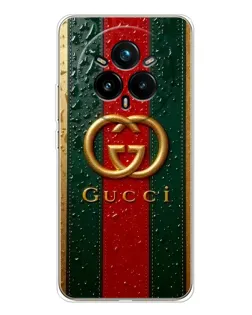 Чехол для Realme 14 Pro 5G с картинкой «Gucci — фирменная полоса и золото»