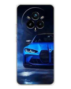 Чехол для Realme 14 Pro 5G с картинкой «Голубая BMW M4»
