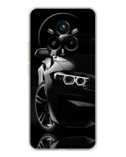 Чехол для Realme 14 Pro 5G с картинкой «Черная BMW — профиль»