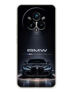 Чехол для Realme 14 Pro 5G с картинкой «BMW сквозь ночной город»