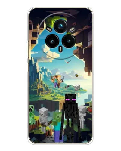 Чехол для Realme 14 Pro 5G с картинкой «Эндермен в лесу»