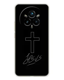 Чехол для Realme 14 Pro 5G с картинкой «Графический крест Jesus»