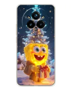 Чехол для Realme 14 Pro 5G с картинкой «Рождественский Спанч Боб»