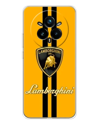 Чехол для Realme 14 Pro 5G с картинкой «Lamborghini Stripe желтый»